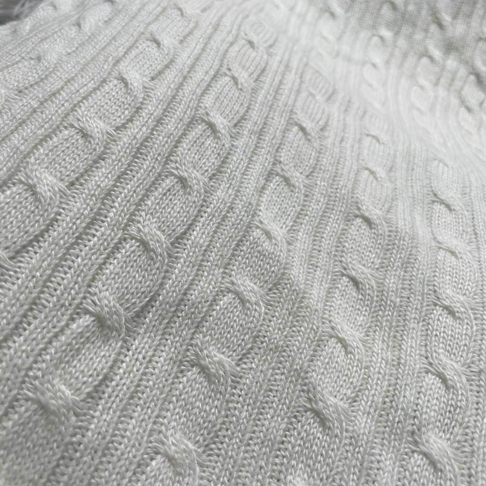 Brandy Melville White Cable Knit V-Neck Angora Blend Sweater - Picture 5 of 6